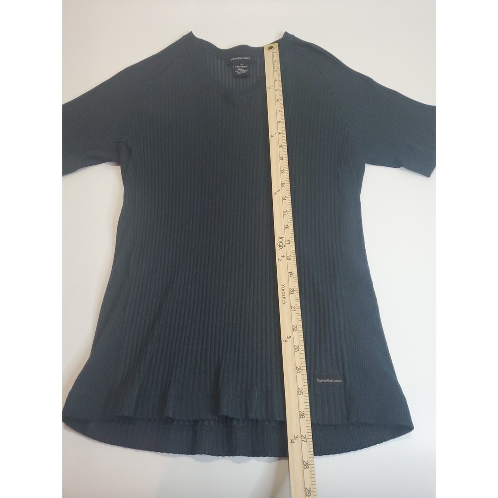 Calvin Klein Jeans Men's Short Sleeve V-Neck Shirt,‎ Large, Black - Picture 4 of 8
